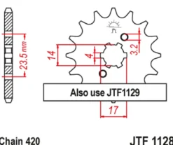 JT Zębatka Przednia JTF1128 rozmiar 420