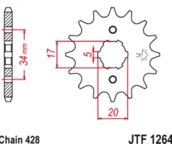 JT Zębatka Przednia JTF1264 rozmiar 428