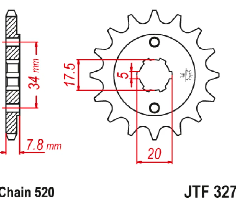JT Zębatka Przednia JTF327 rozmiar 520