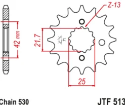 JT Zębatka Przednia JTF513 rozmiar 530