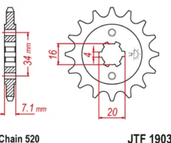 JT Zębatka Przednia JTF1903 rozmiar 520