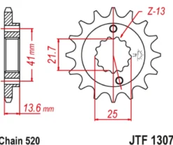 JT Zębatka Przednia JTF1307 rozmiar 520