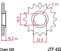 JT Zębatka Przednia JTF432 rozmiar 520