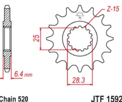 JT Zębatka Przednia JTF1592 rozmiar 520