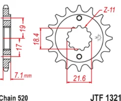 JT Zębatka Przednia JTF1321 rozmiar 520