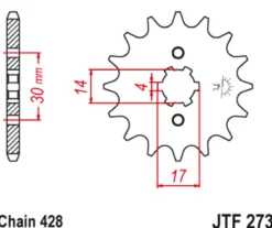 JT Zębatka Przednia JTF273 rozmiar 428