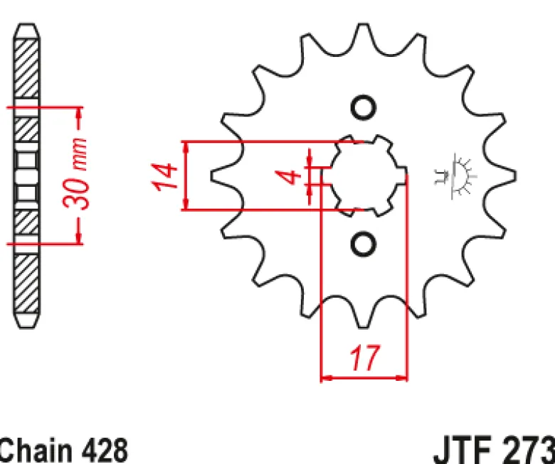 JT Zębatka Przednia JTF273 rozmiar 428
