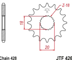 JT Zębatka Przednia JTF426 rozmiar 428