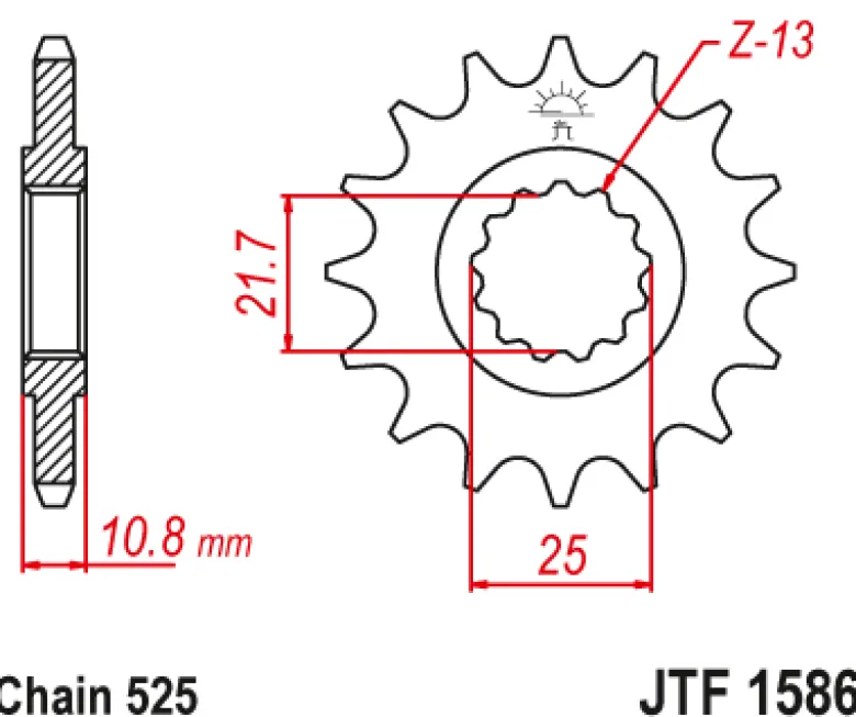 JT Zębatka Przednia JTF1586 rozmiar 525