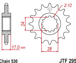 JT Zębatka Przednia JTF295 rozmiar 530
