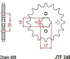 JT Zębatka Przednia JTF249 rozmiar 420