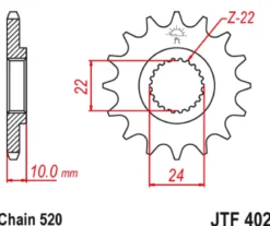 JT Zębatka Przednia JTF402 rozmiar 520