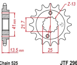 JT Zębatka Przednia JTF296 rozmiar 525