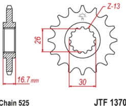 JT Zębatka Przednia JTF1370 rozmiar 525