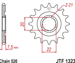 JT Zębatka Przednia JTF1323 rozmiar 520