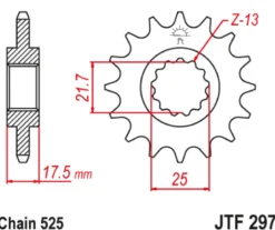 JT Zębatka Przednia JTF297 rozmiar 525