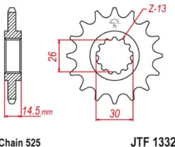 JT Zębatka Przednia JTF1332 rozmiar 525