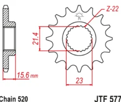 JT Zębatka Przednia JTF577 rozmiar 520