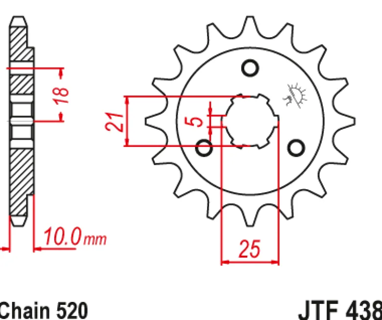 JT Zębatka Przednia JTF438 rozmiar 520