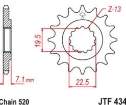 JT Zębatka Przednia JTF434 rozmiar 520