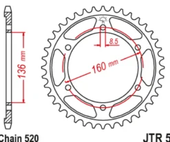 JT Zębatka Tylna JTR5 rozmiar 520