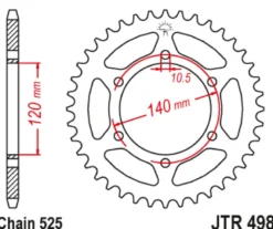 JT Zębatka Tylna JTR498 rozmiar 520