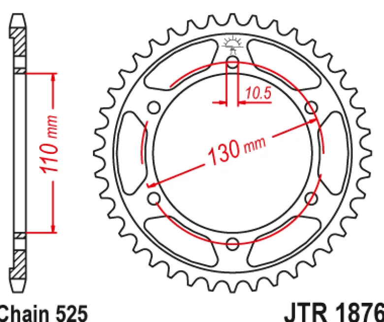 JT Zębatka Tylna JTR1876 rozmiar 525