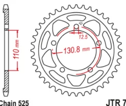 JT Zębatka Tylna JTR7 rozmiar 525