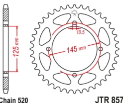 JT Zębatka Tylna JTR857 rozmiar 520