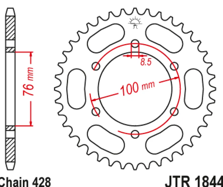 JT Zębatka Tylna JTR1844 rozmiar 428