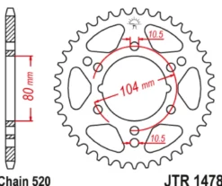 JT Zębatka Tylna JTR1478 rozmiar 520