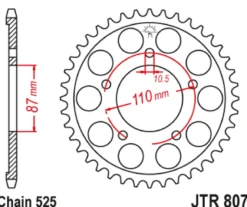 JT Zębatka Tylna JTR807 rozmiar 525