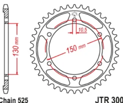 JT Zębatka Tylna JTR300 rozmiar 525
