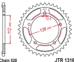 JT Zębatka Tylna JTR1316 rozmiar 520