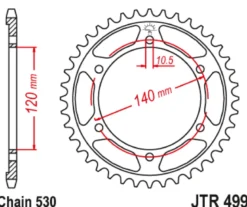 JT Zębatka Tylna JTR499 rozmiar 530