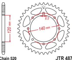 JT Zębatka Tylna JTR487 rozmiar 520