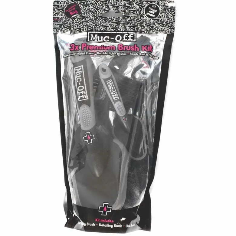 Zestaw 3 szczotek do czyszczenia motocykla Muc-Off Premium Brush Kit